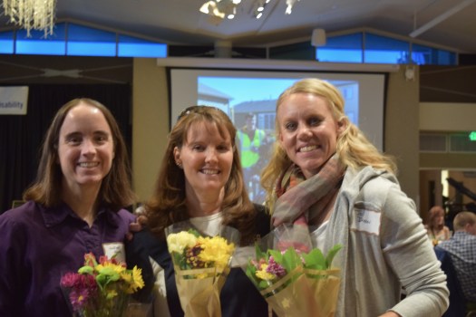 Honored nominees from left, Heather Howe, Pam Scroggins, Jonette Dixon